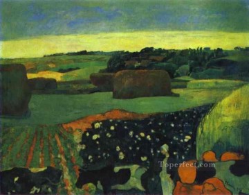  Paisajes Pintura Art%c3%adstica - Pajares en Bretaña Postimpresionismo Primitivismo Paisajes de Paul Gauguin